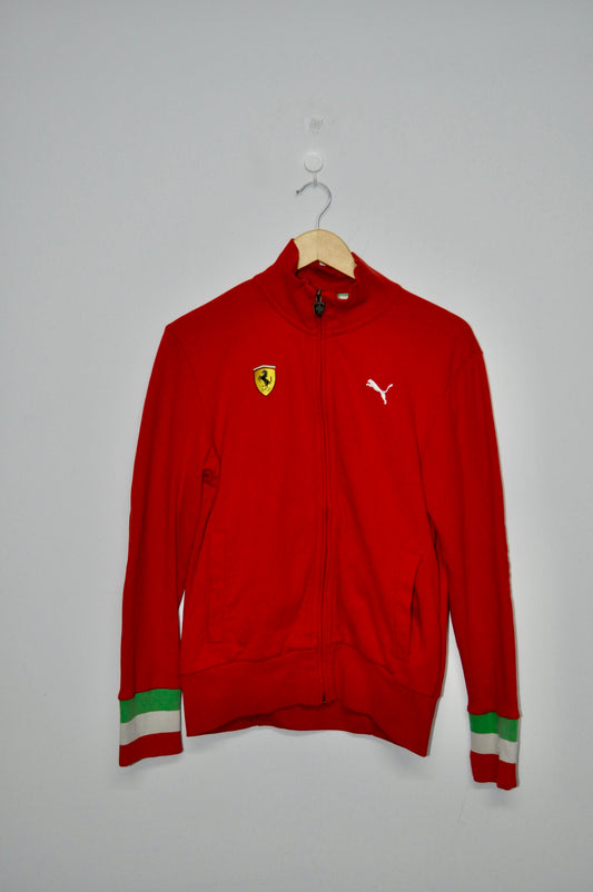 SUDADERA CON CREMALLERA FERRARI ROJA